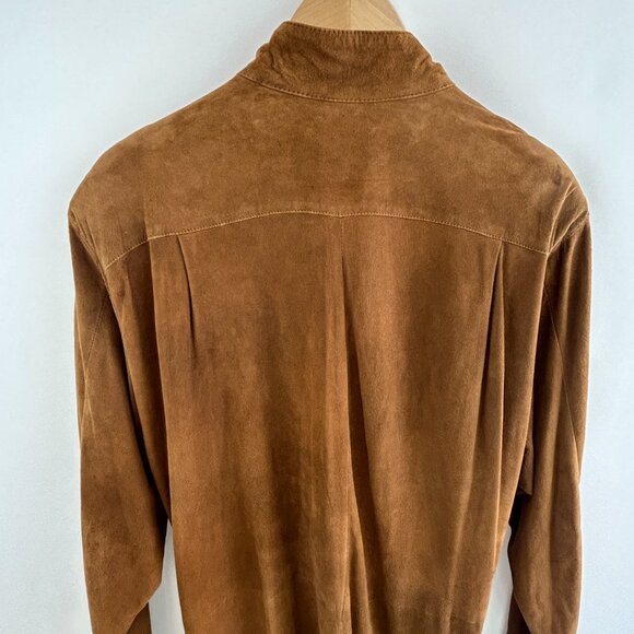 RARE Ralph Lauren Vintage Boho Western Suede Shirt Dress – Size 12 M/L - Picture 5 of 9